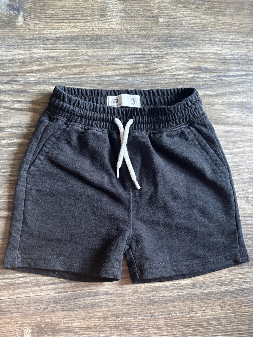 Cotton On Kids Boy toddler Black Elastic Waist Drawstring Short- size 3T